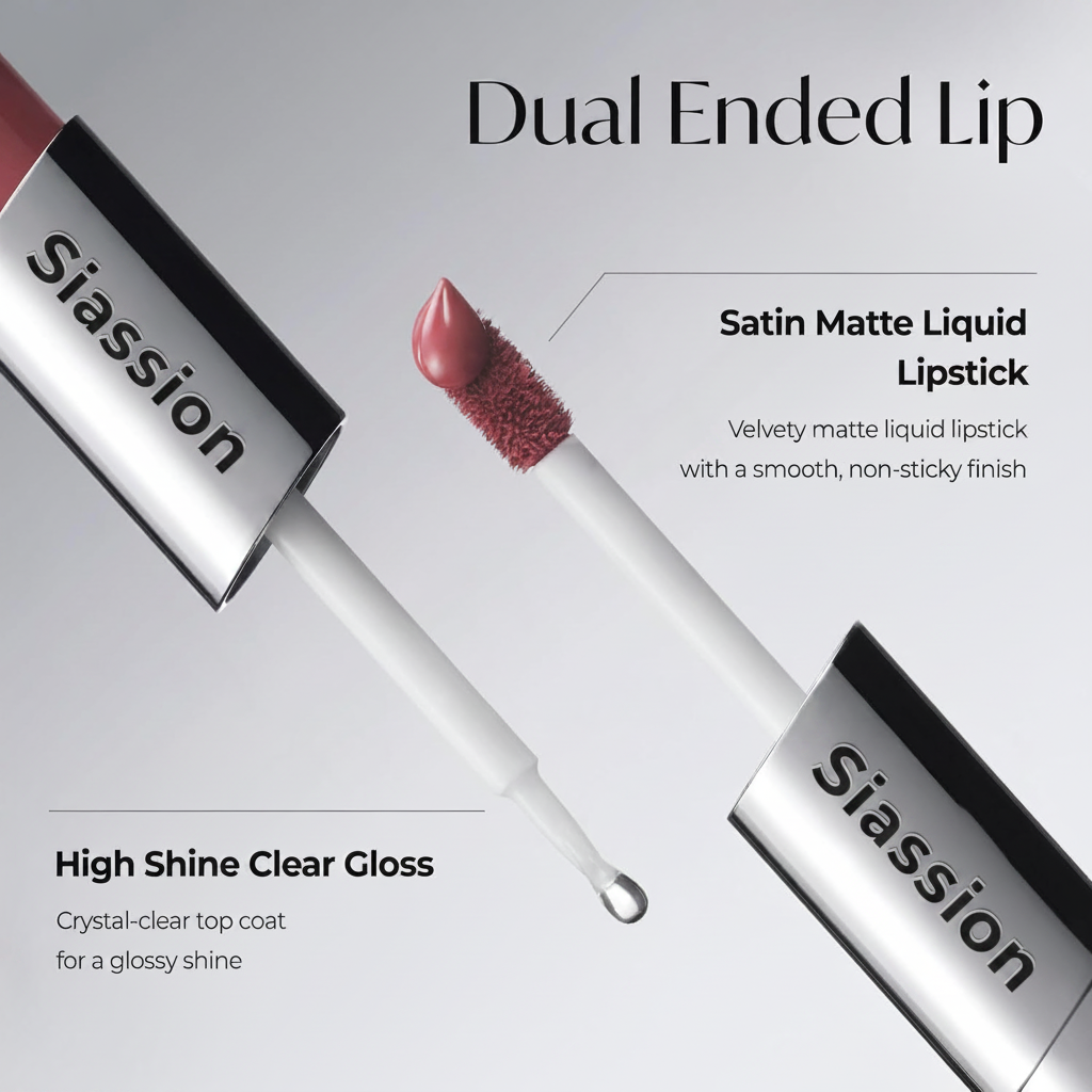 Perfect Twin Lip — Dual-Ended Liquid Lipstick with Velvet Matte Color and Glossy Shine