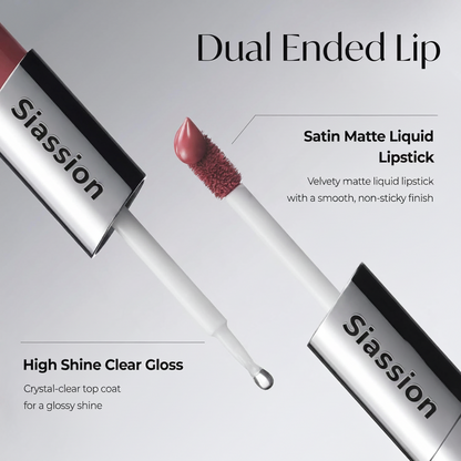Perfect Twin Lip — Dual-Ended Liquid Lipstick with Velvet Matte Color and Glossy Shine