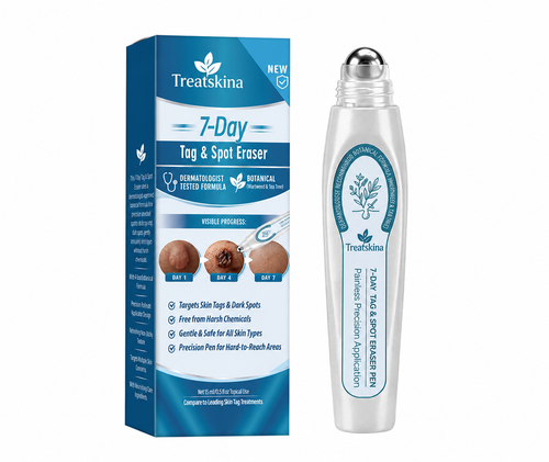 Treatskina®🛍️𝟕-𝐃𝒂𝘆 𝐒𝗸𝐢𝐧 𝐓𝒂𝗴 & 𝐒𝐩𝙤𝐭 𝐄𝐫𝒂𝐬𝙚𝐫 Painless & Scar-Free Advanced Imperfection Removal Rollerball Pen